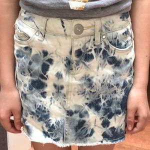 Justice tie dye denim skirt with built in shorts